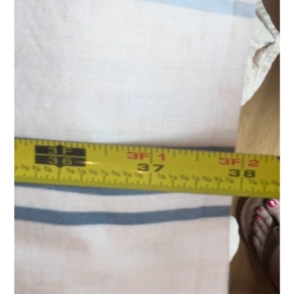 RARE VTG Ralph Lauren King Pillowcases Set (2) Flax with Blue Variegated Stripes - Picture 7 of 11